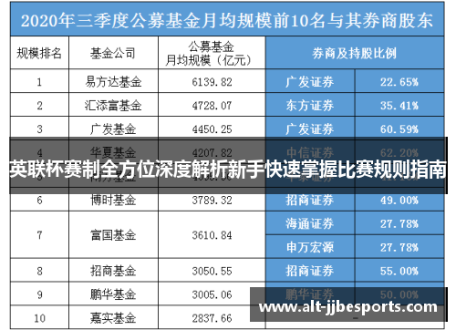 英联杯赛制全方位深度解析新手快速掌握比赛规则指南